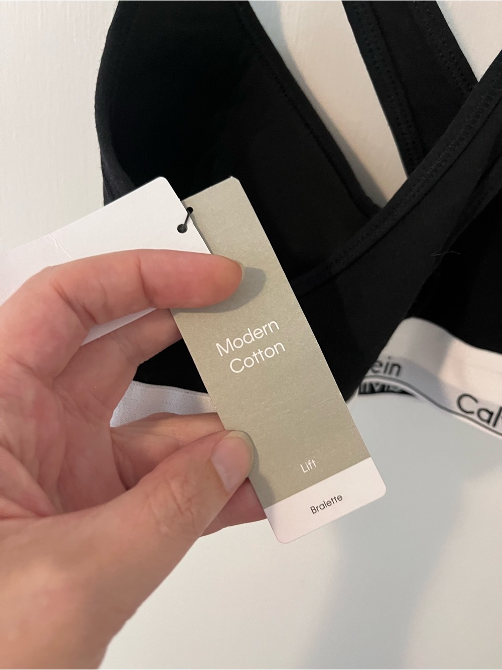 Calvin Klein Black & White Modern Cotton Lift Bralette Molded Cup Medium - Picture 5 of 10